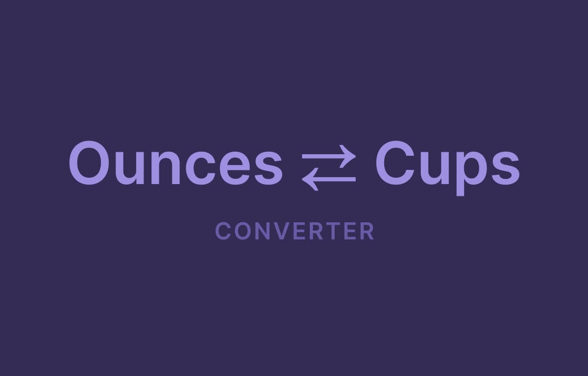 Ounces to Cups
